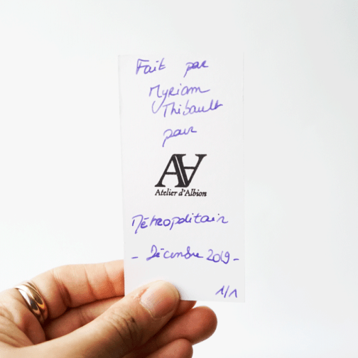Attestation Œuvre unique Métropolitain