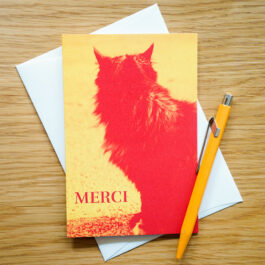 Carte double Merci – Gustave le chat