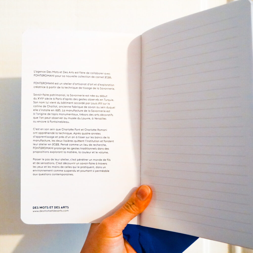 Description du projet du carnet Des mots et des arts 2026